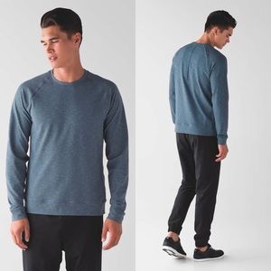 Lululemon Slitstream Long Sleeve Crew In Luon Pique Iron Blue Mercury XL